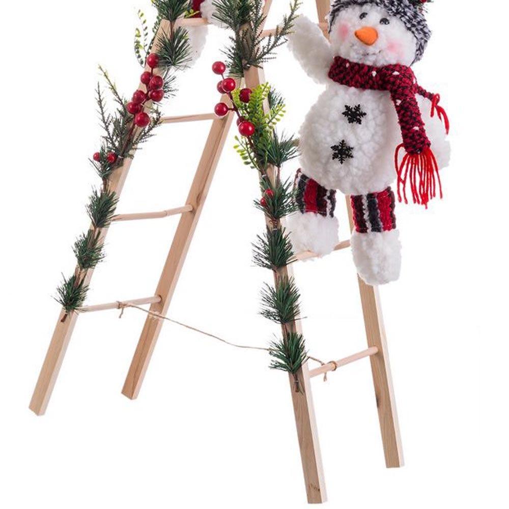 Lolahome Muñecos De Nieve De Tela En Escalera De Madera De 76 Cm
