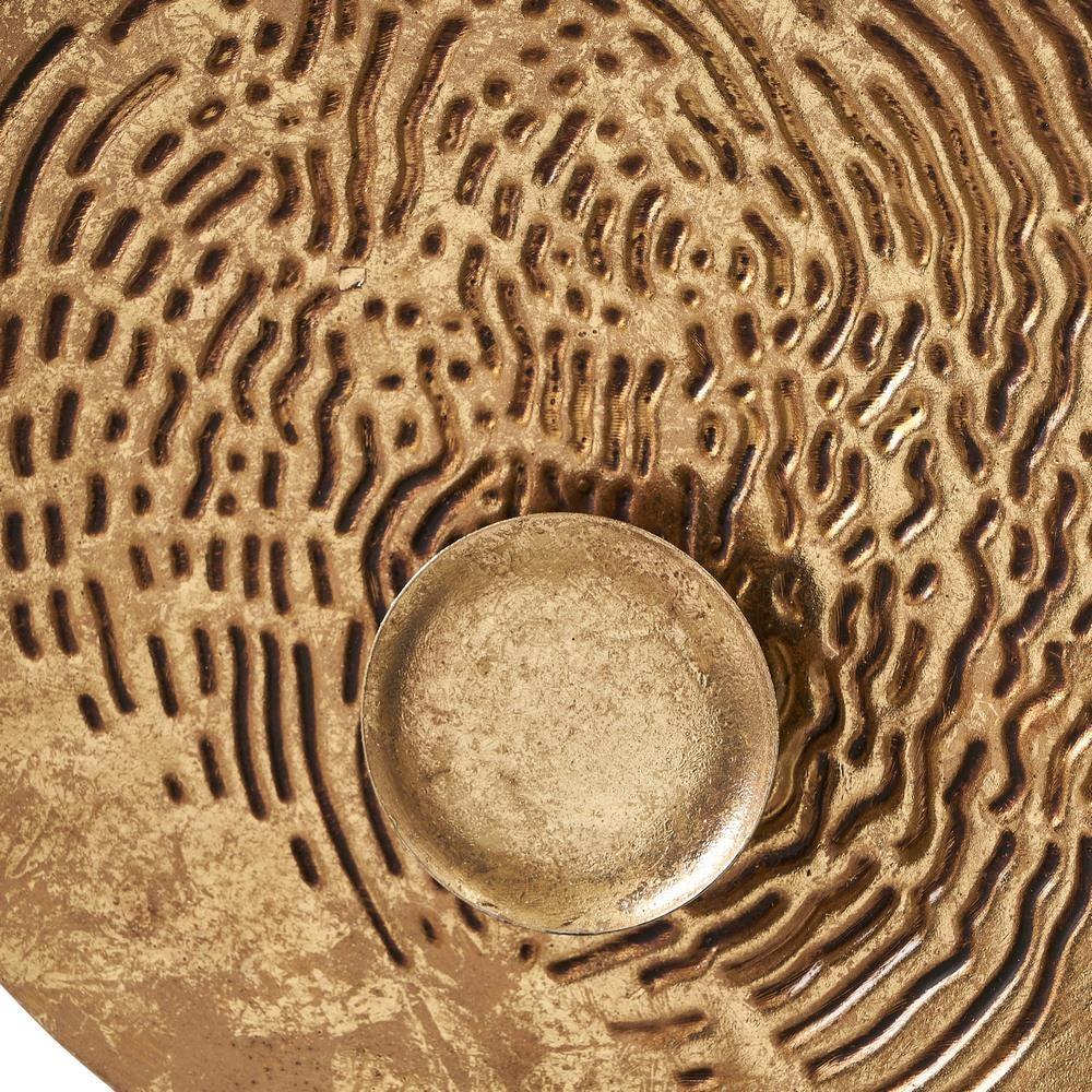 lolahome Mural de círculos de metal dorado y azul de 88x48 cm