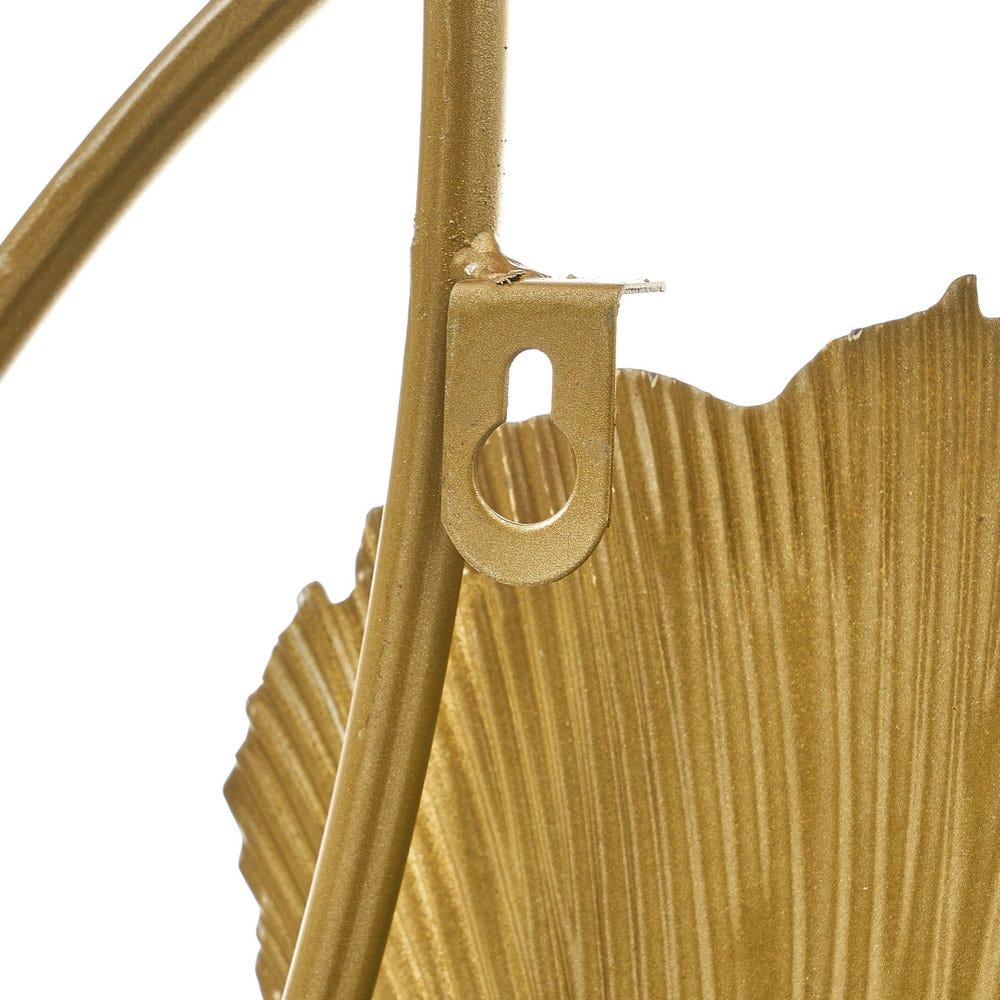 Lolahome Mural Flores Con Círculos De Metal Dorado Y Plateado De 100x66 Cm