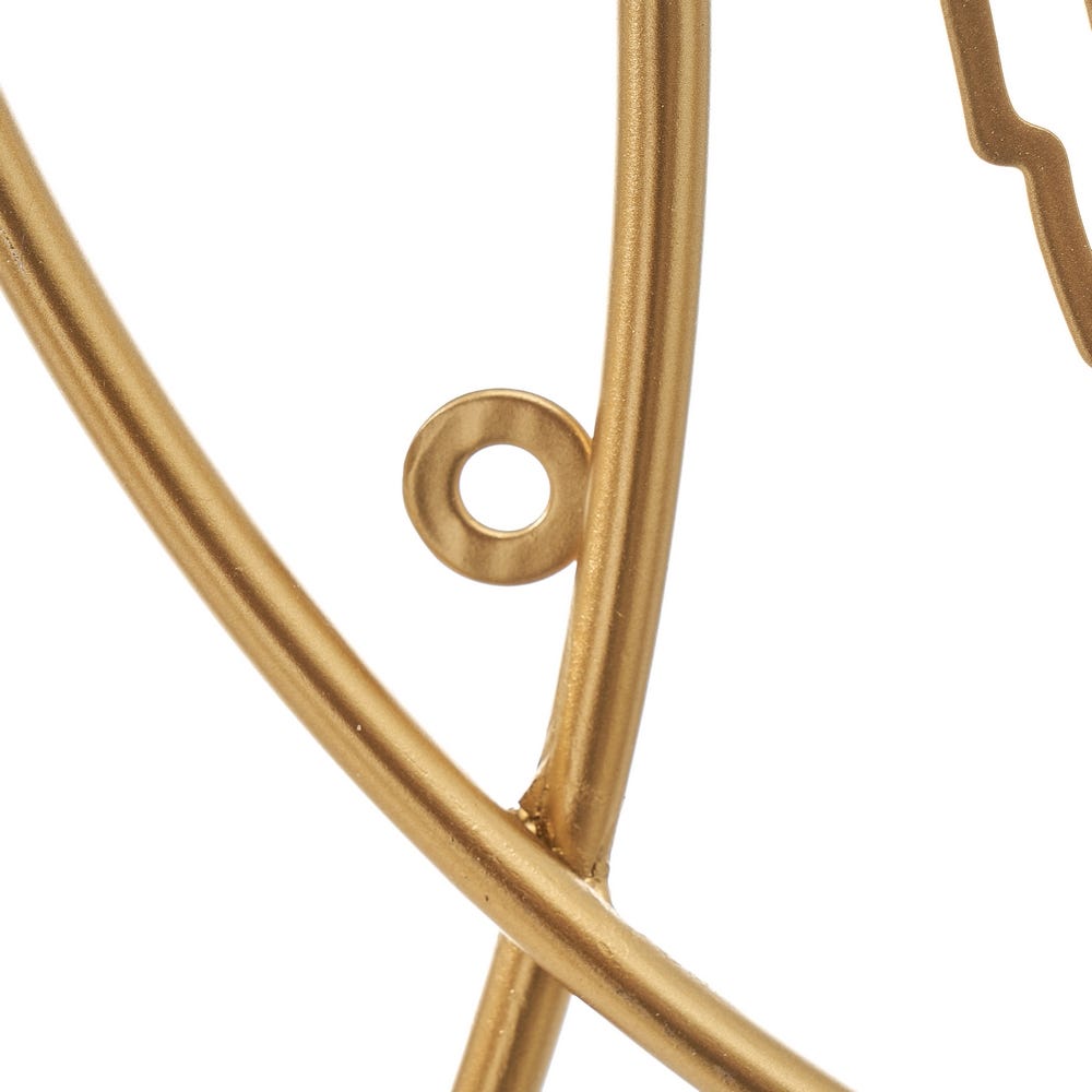 Lolahome Mural Hojas Con Círculos De Metal Dorado De 102x66 Cm