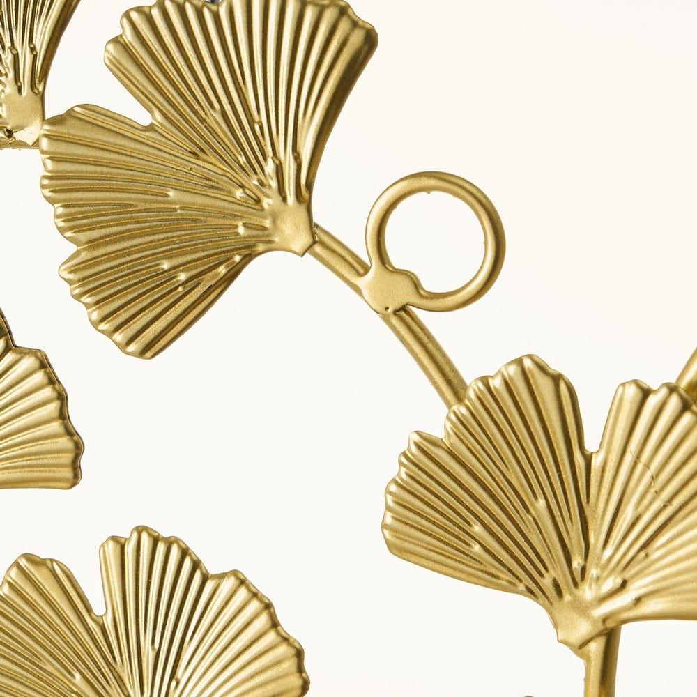 Lolahome Mural Hojas Exótico De Metal Dorado De 48x51 Cm