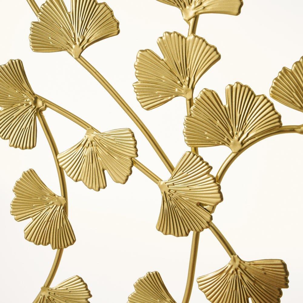 lolahome Mural hojas exótico de metal dorado de 48x51 cm