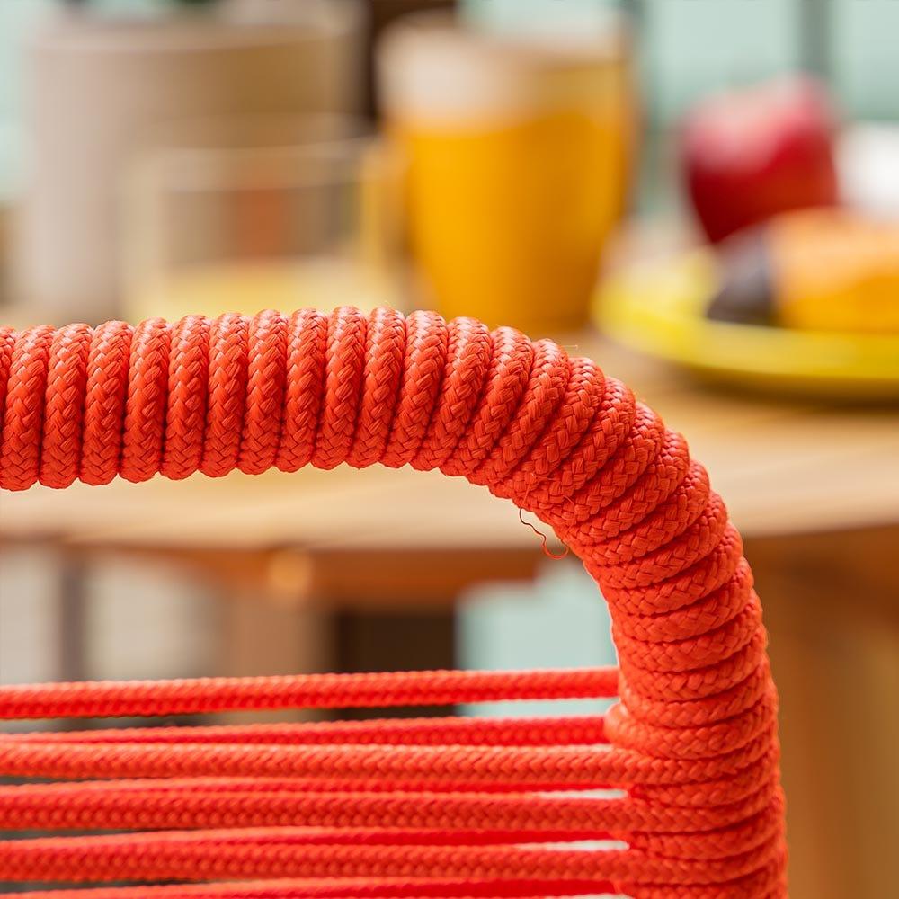 Lolahome Pack De 4 Sillas De Jardín Antea Apilables Ergonómicas De Cuerda Y Acero