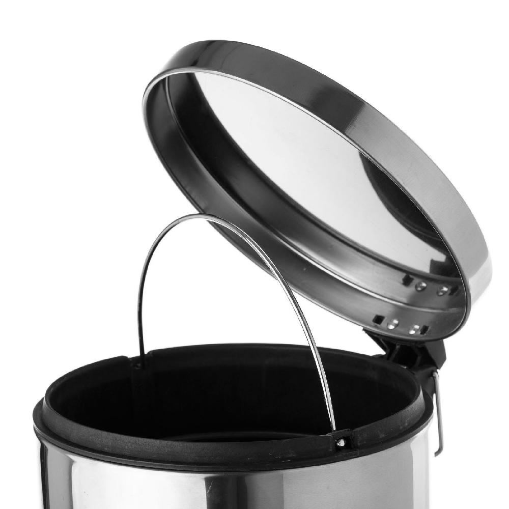 Lolahome Papelera Clásica Plateada De Acero De 12 Litros