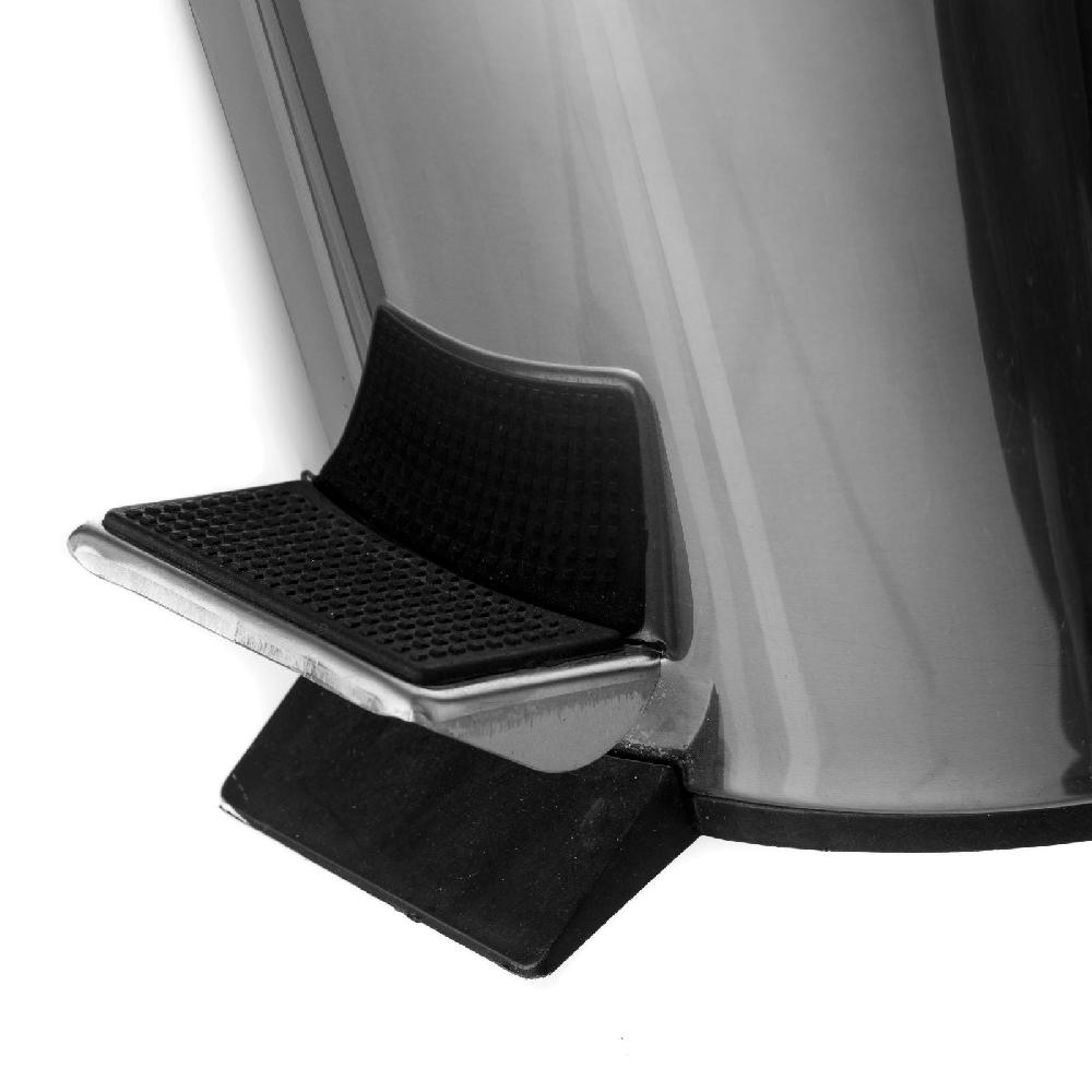 lolahome Papelera clásica plateada de acero de 12 litros