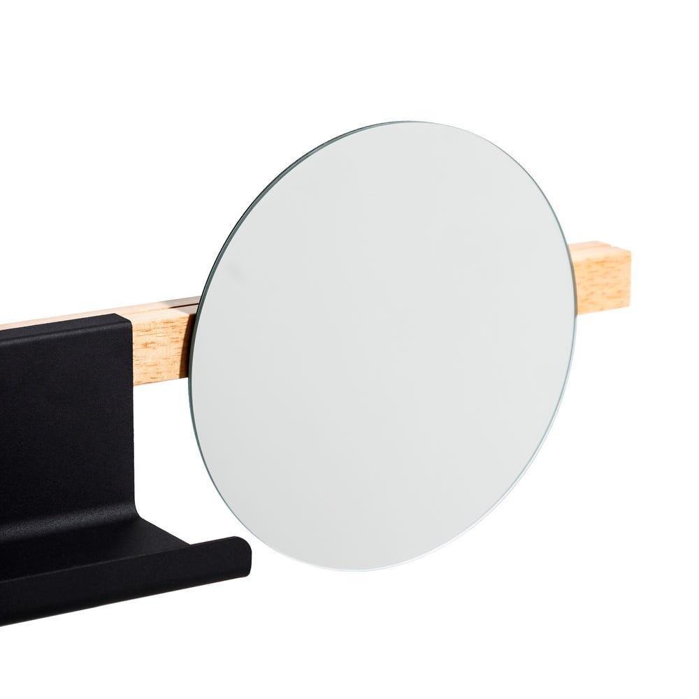 lolahome Perchero de pared de madera de 75 cm con espejo