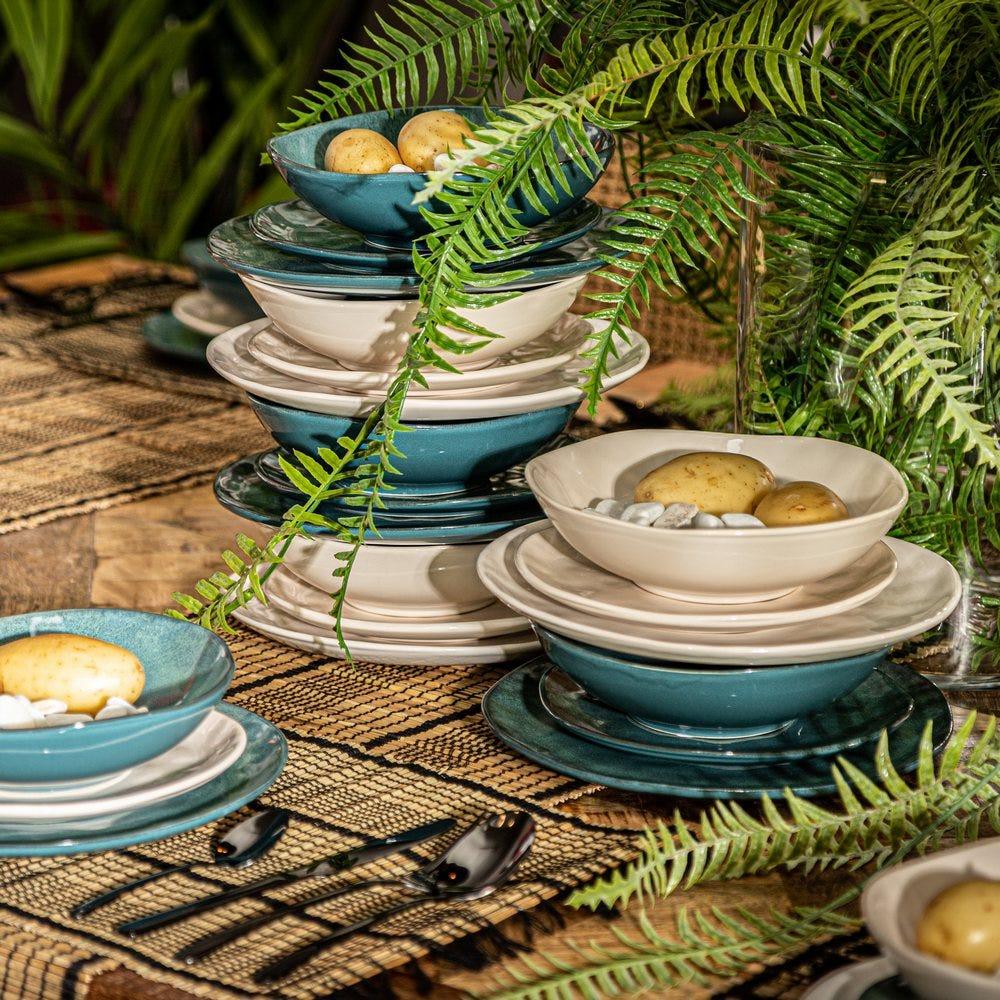 Lolahome Plato Postre Blanco De Porcelana Stoneware De Ø 20 Cm