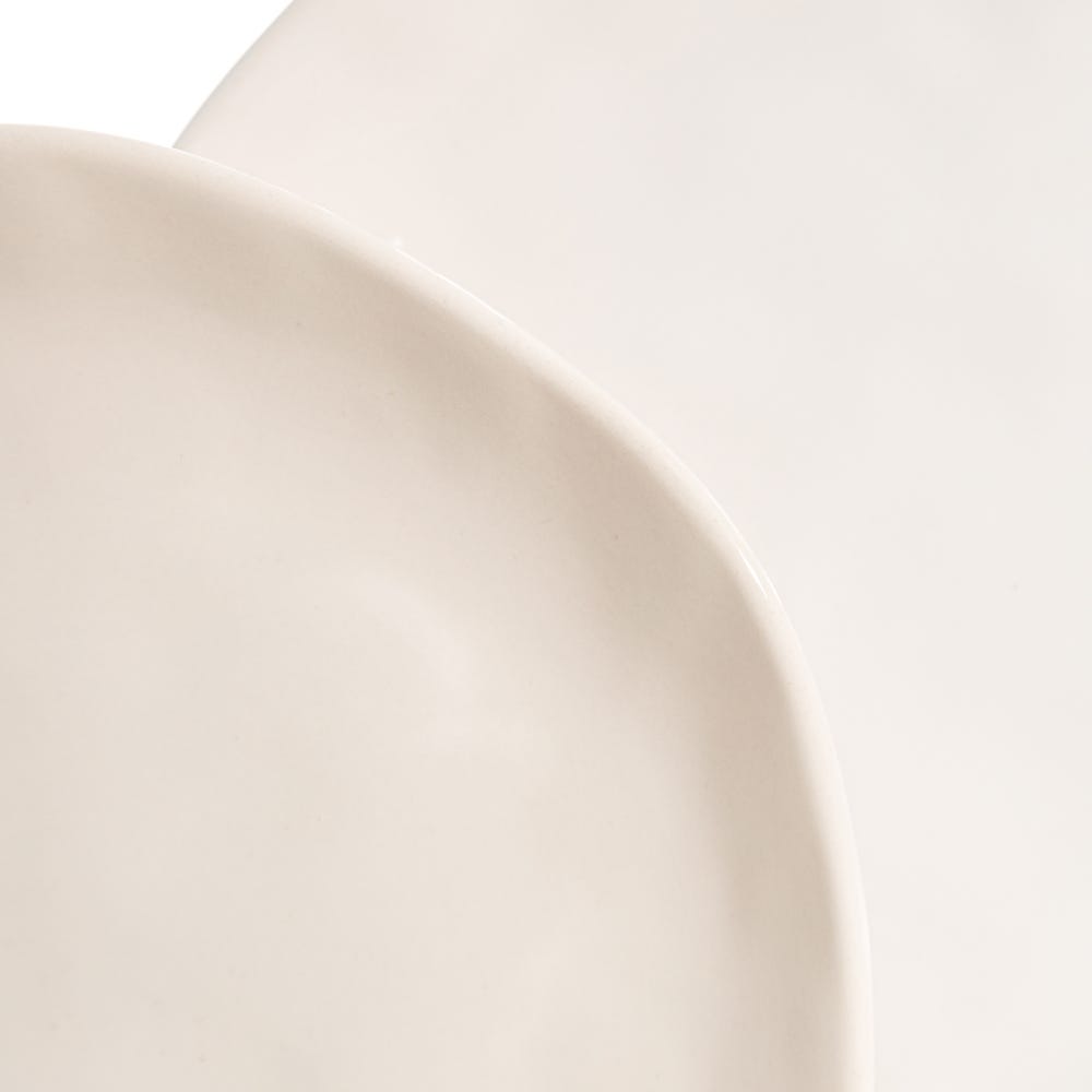 Lolahome Plato Postre Blanco De Porcelana Stoneware De Ø 20 Cm