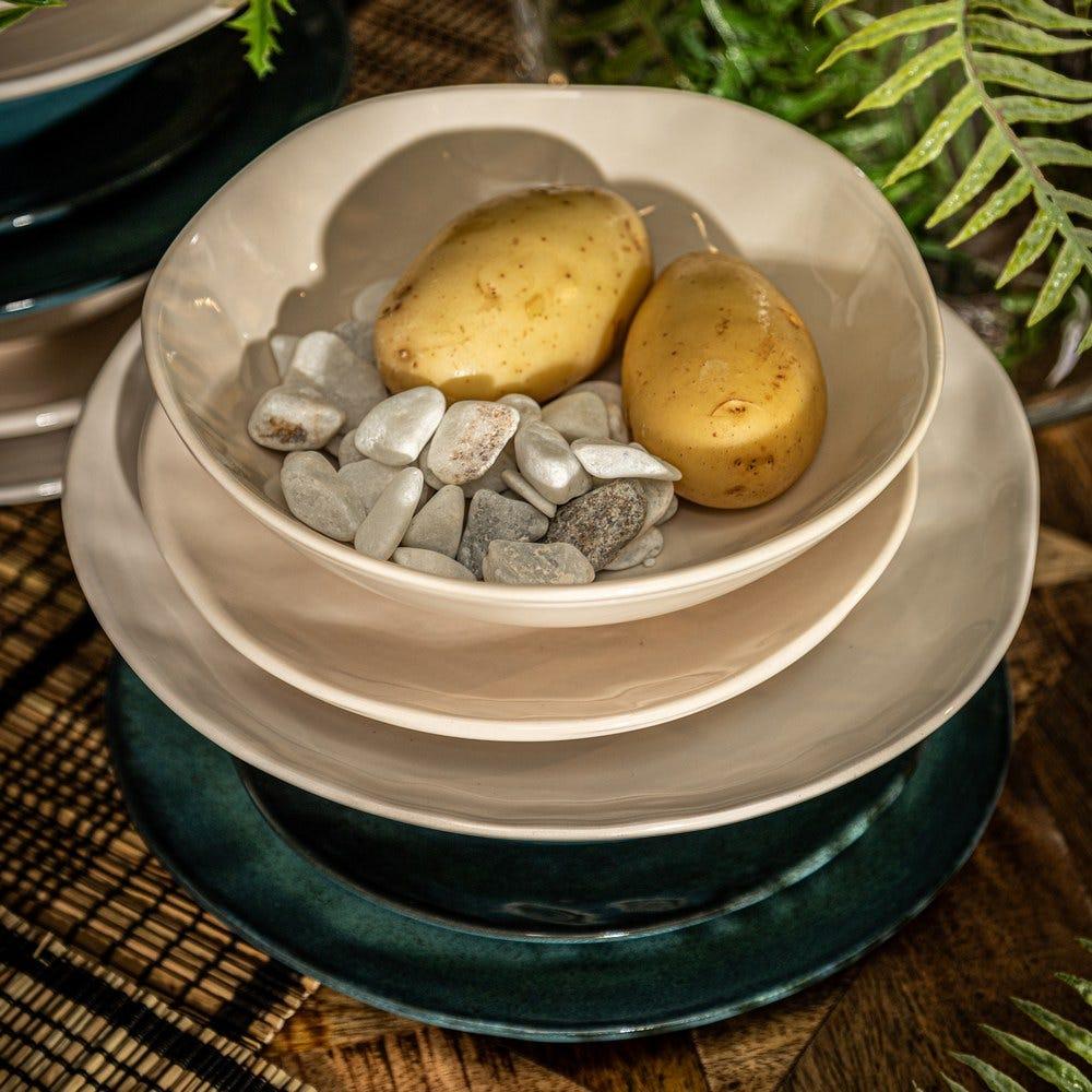 lolahome Plato postre blanco de porcelana stoneware de Ø 20 cm