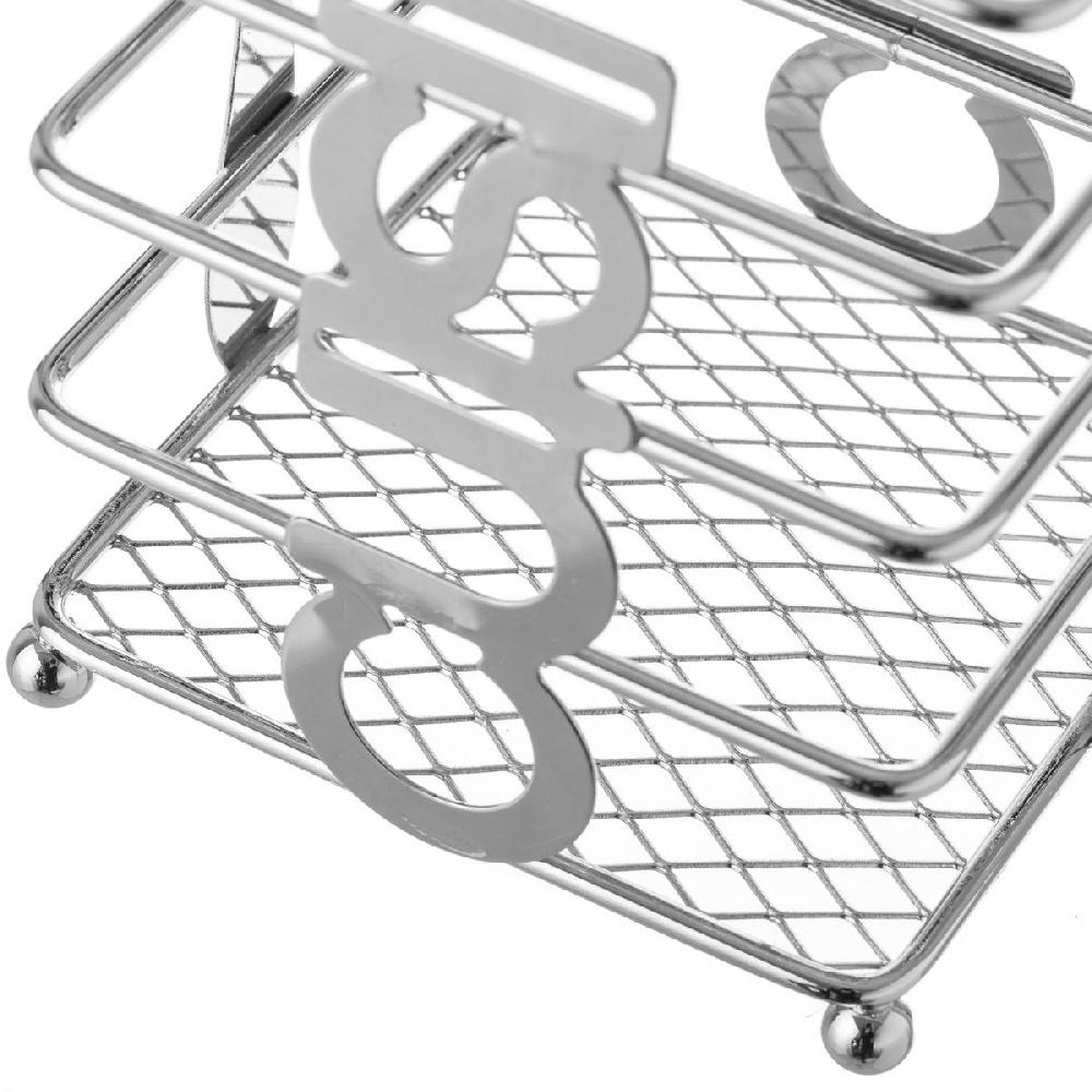 lolahome Porta utensilios de rejilla de metal plateado de 10x10x16 cm