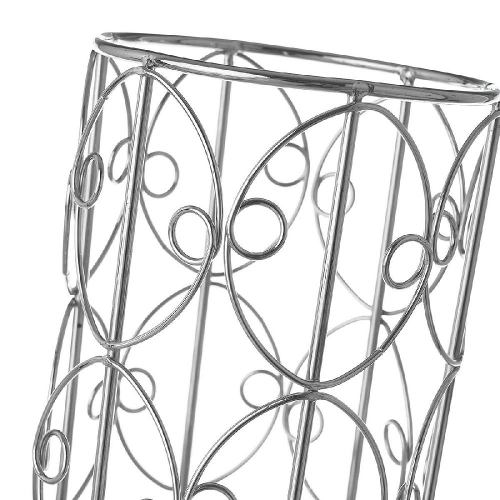 lolahome Porta utensilios redondo plateado de metal cromado de Ø 11x17 cm
