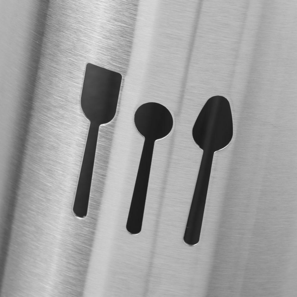 lolahome Porta utensilios vaso de acero inoxidable plateado de Ø 13x17 cm