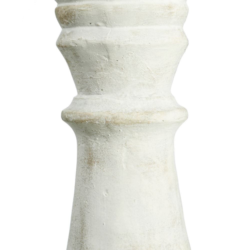 Lolahome Portavelas De Columna Blanco De Cristal Y Cemento De Ø 20x80 Cm