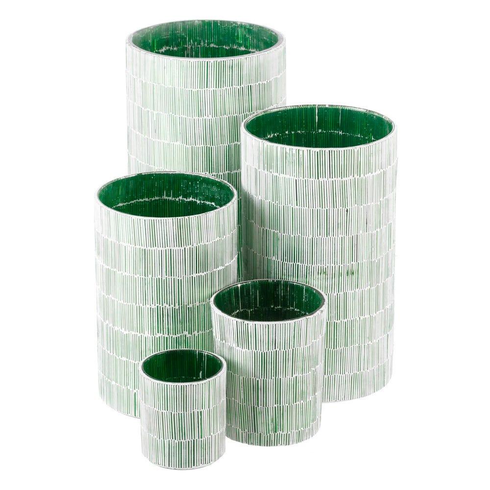 Lolahome Portavelas Moderno Verde Cristal De 13x10x10 Cm