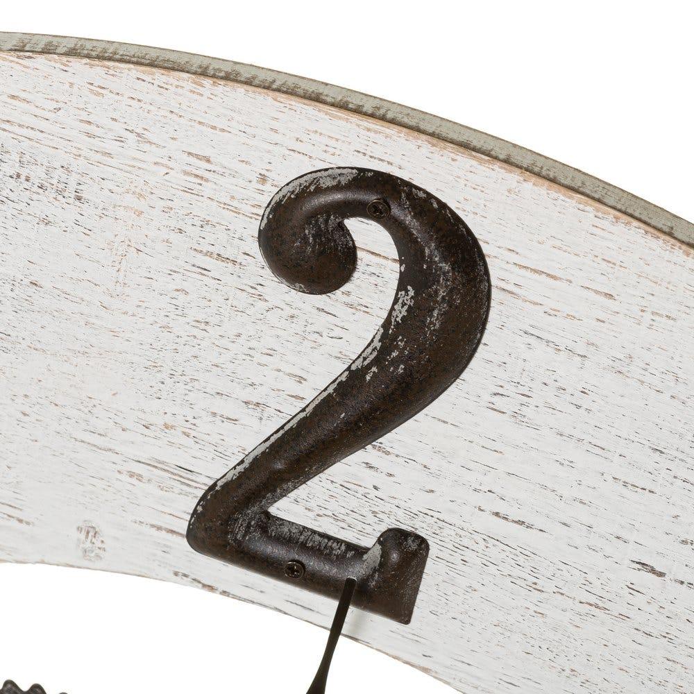 Lolahome Reloj Con Engranajes Blanco De Madera Y Metal De Ø 68 Cm