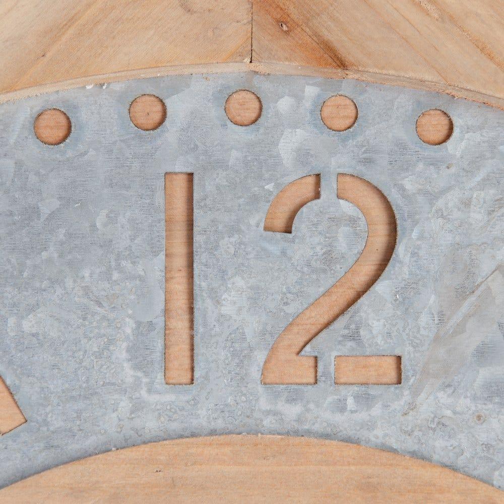 Lolahome Reloj Con Moldura De Abeto Natural Y Hierro De Ø 60 Cm