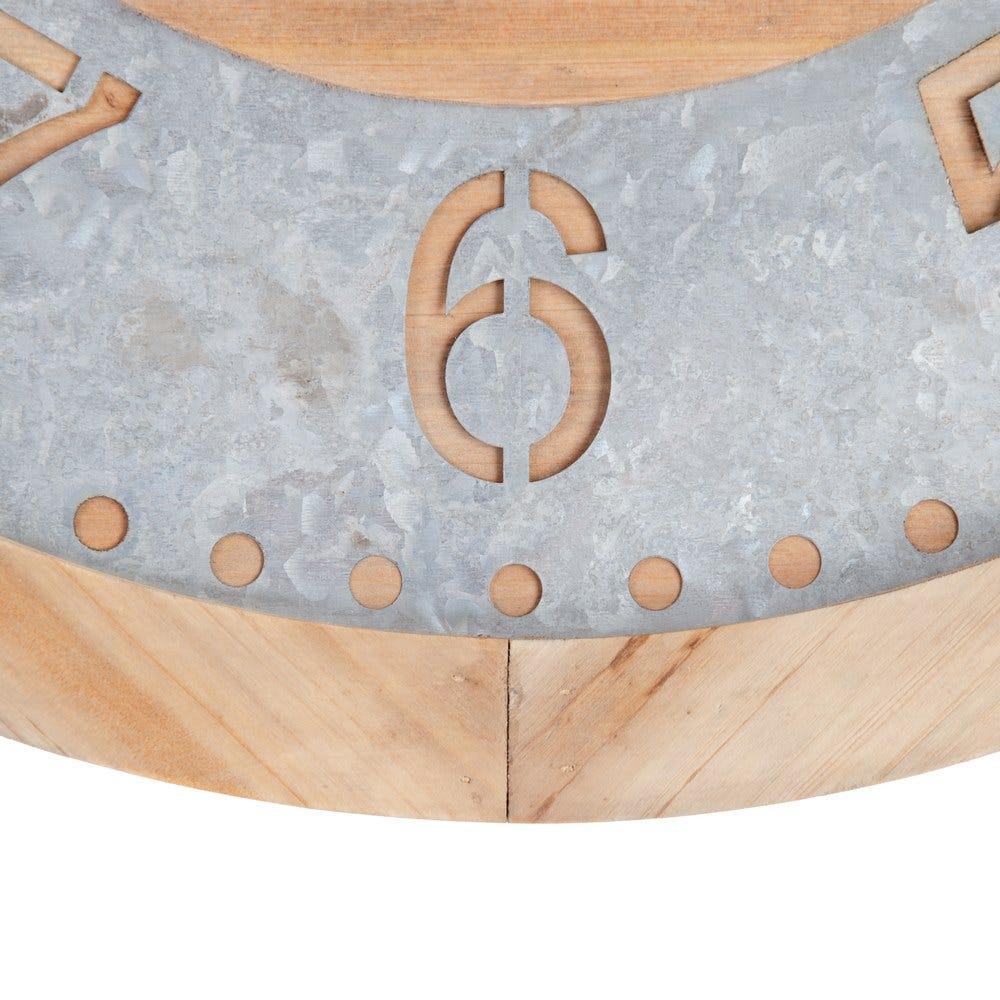 Lolahome Reloj Con Moldura De Abeto Natural Y Hierro De Ø 60 Cm