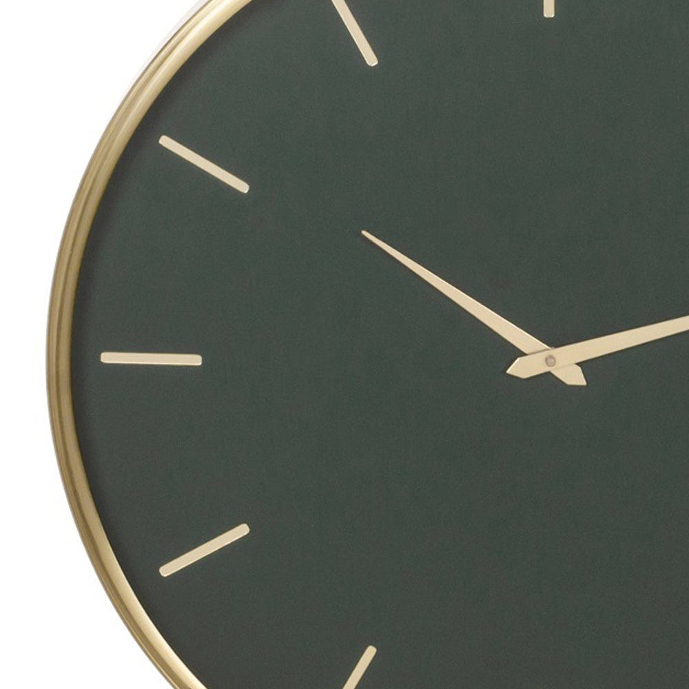 lolahome Reloj con moldura dorada de acero y cristal de Ø 51 cm