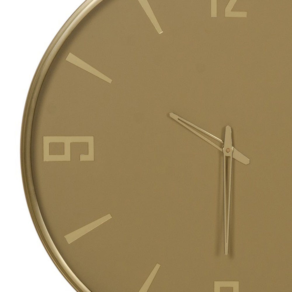 lolahome Reloj con moldura dorada de acero y cristal de Ø 51 cm