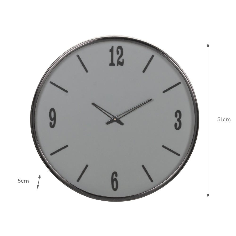 Lolahome Reloj Con Moldura Plateada De Acero Y Cristal De Ø 51 Cm