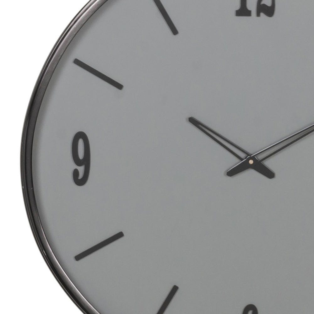 lolahome Reloj con moldura plateada de acero y cristal de Ø 51 cm