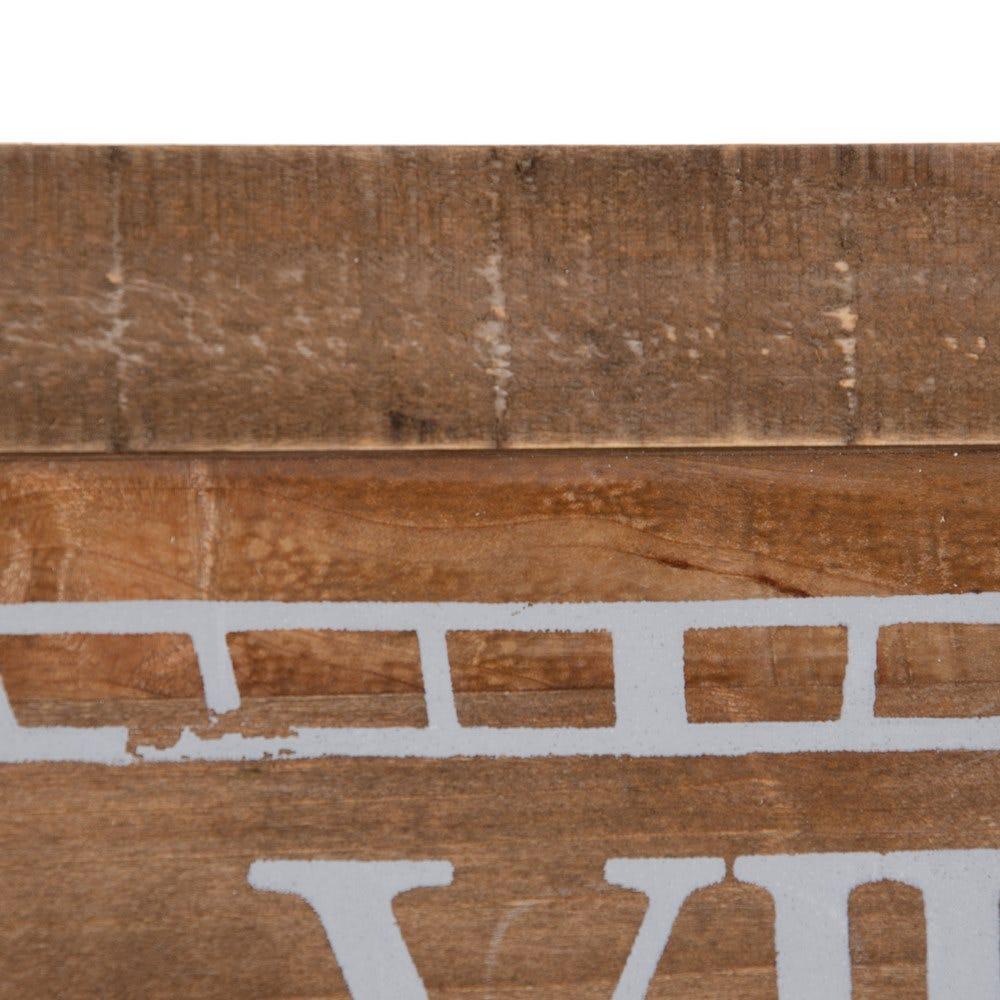 Lolahome Reloj Cuadrado De Madera Natural De Abeto De Ø 60 Cm