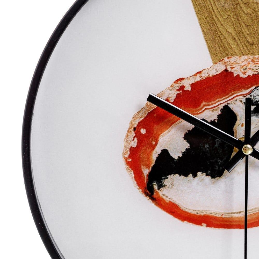 Lolahome Reloj De Pared Blanco Y Dorado De Cristal Y PVC De 30 Cm