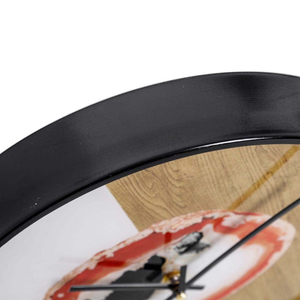 Lolahome Reloj De Pared Blanco Y Dorado De Cristal Y PVC De 30 Cm