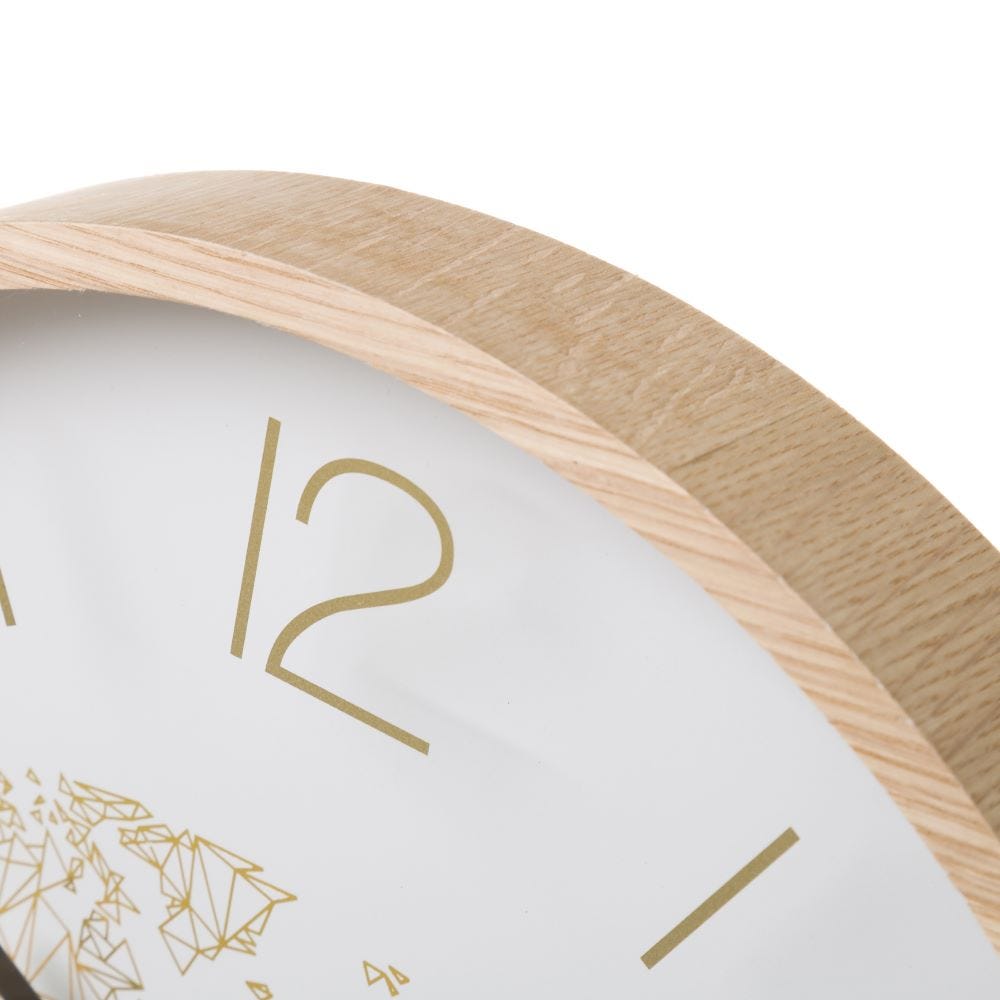 Lolahome Reloj De Pared Nórdico Beige De Madera De 33 Cm