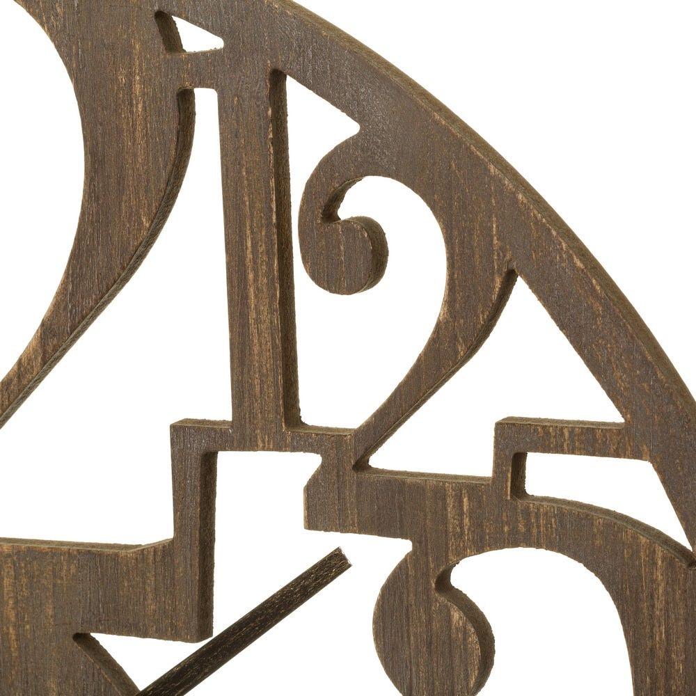 lolahome Reloj tallado natural de madera de Ø 60 cm