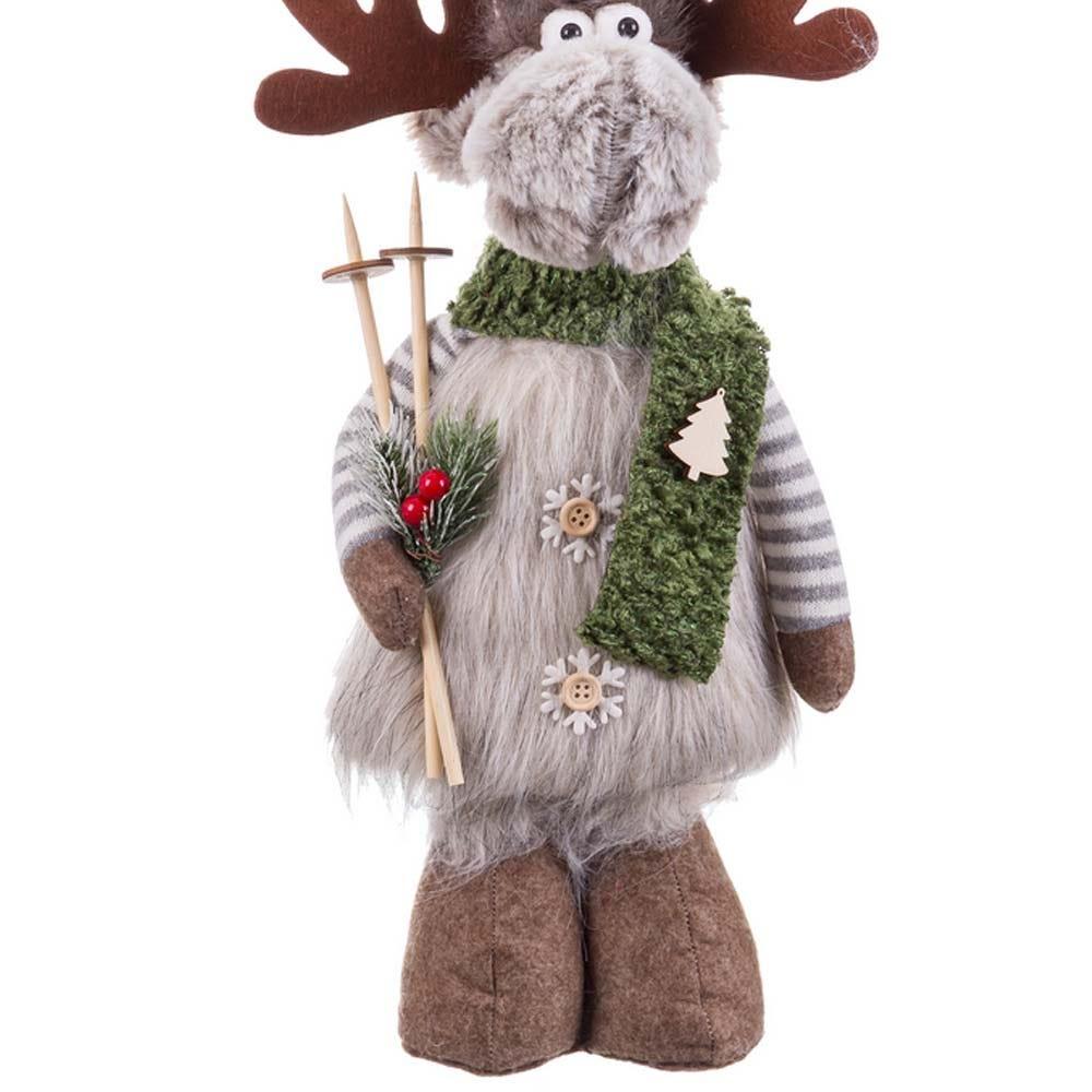 Lolahome Reno Pie De Tela De Pelo Beige Y Marrón De 50 Cm