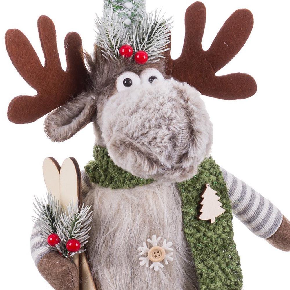 Lolahome Reno Piernas Largas De Tela De Pelo Beige Y Marrón De 60 Cm