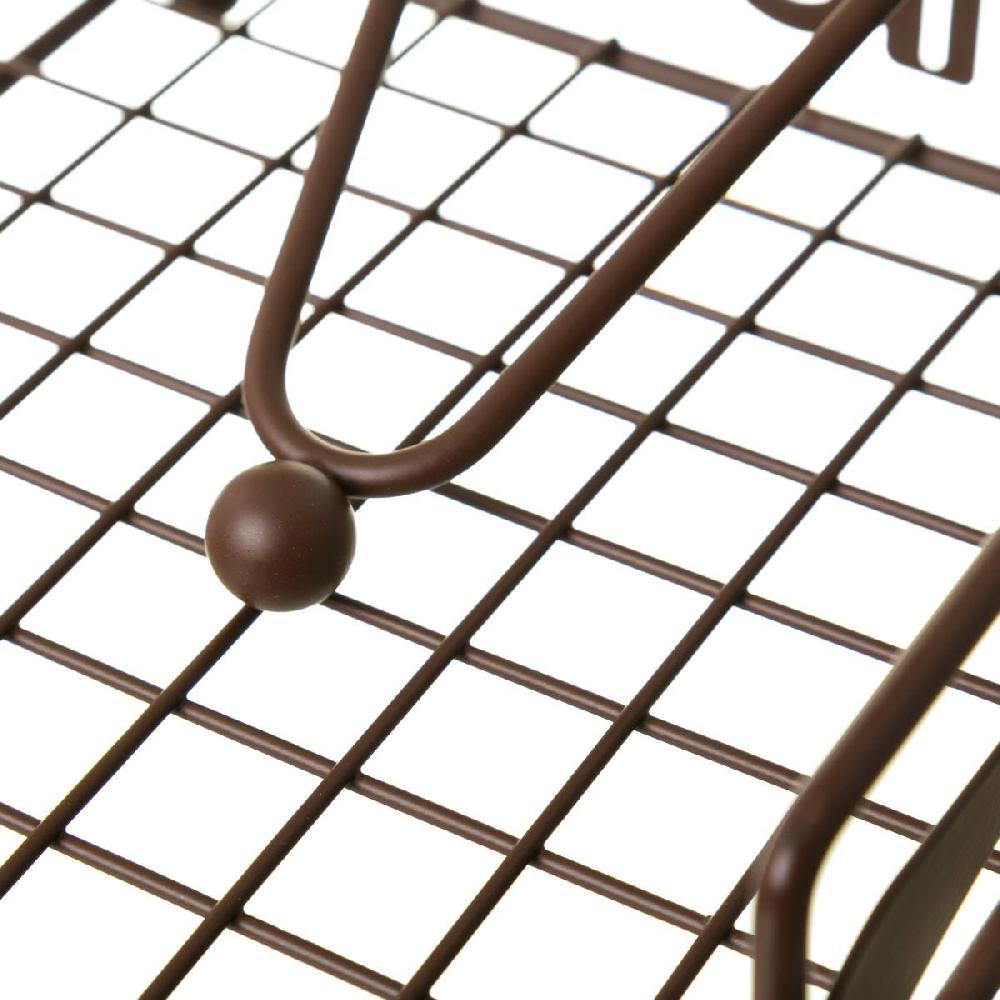 lolahome Servilletero de cocina marrón de metal de 18x18x7 cm