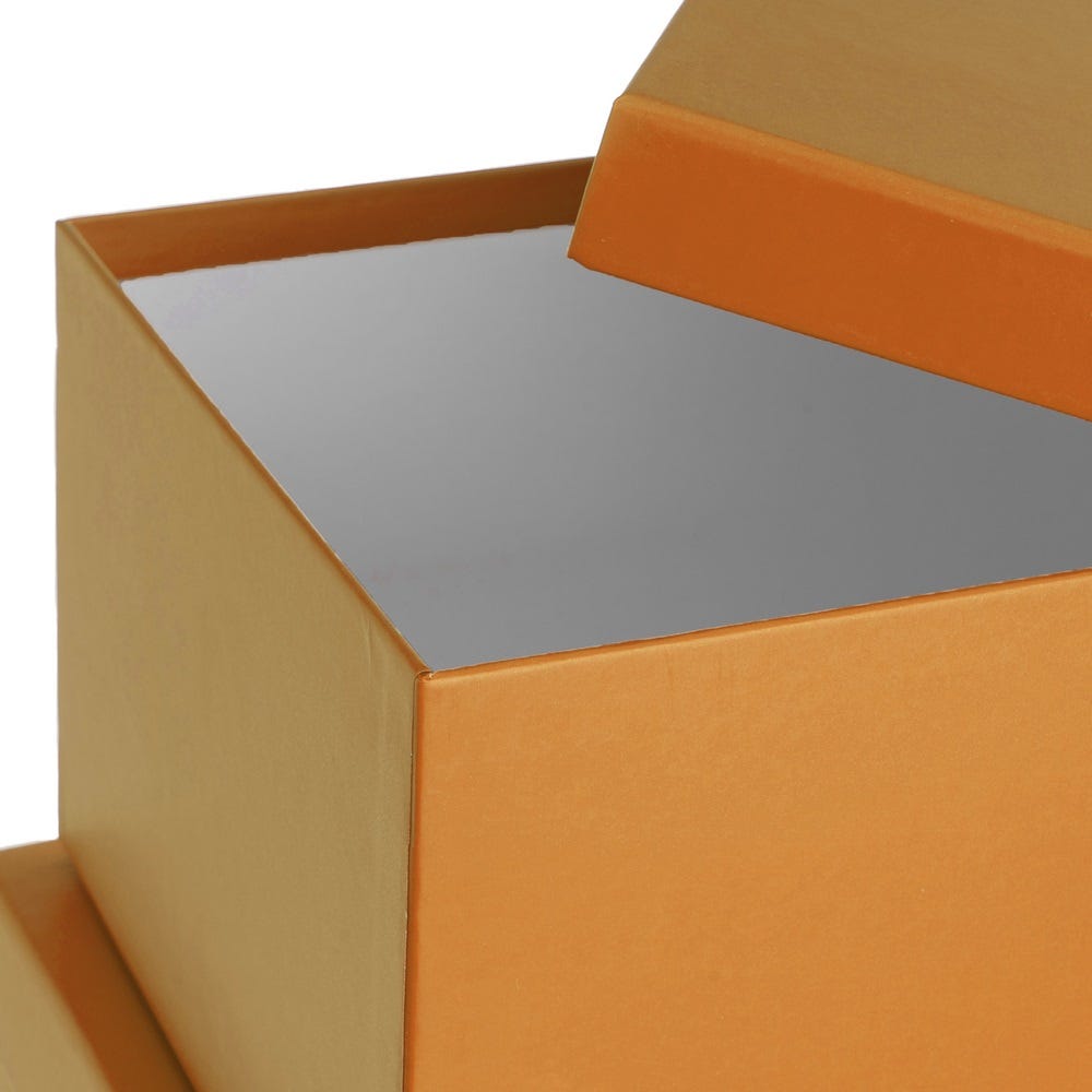 Lolahome Set De 10 Cajas Organizadoras De Cartón Forradas Con Papel Naranja