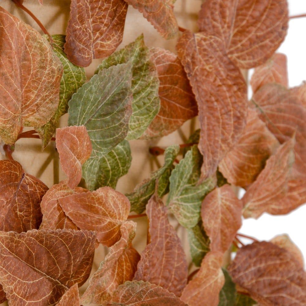 Lolahome Set De 12 Paneles Artificiales Jardín Vertical De Hojas Acorazonadas Marrones