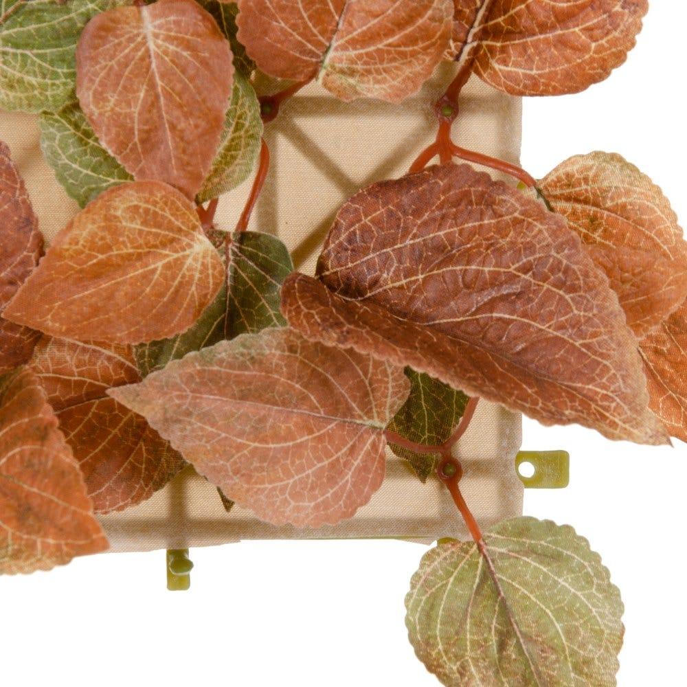 lolahome Set de 12 paneles artificiales jardín vertical de hojas acorazonadas marrones