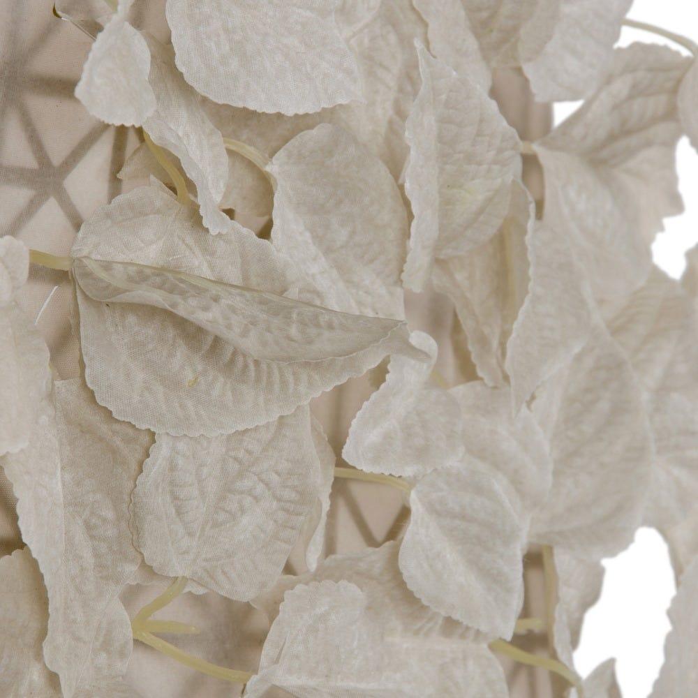 Lolahome Set De 12 Paneles Artificiales Jardín Vertical De Hojas Acorazonadas Blancas De