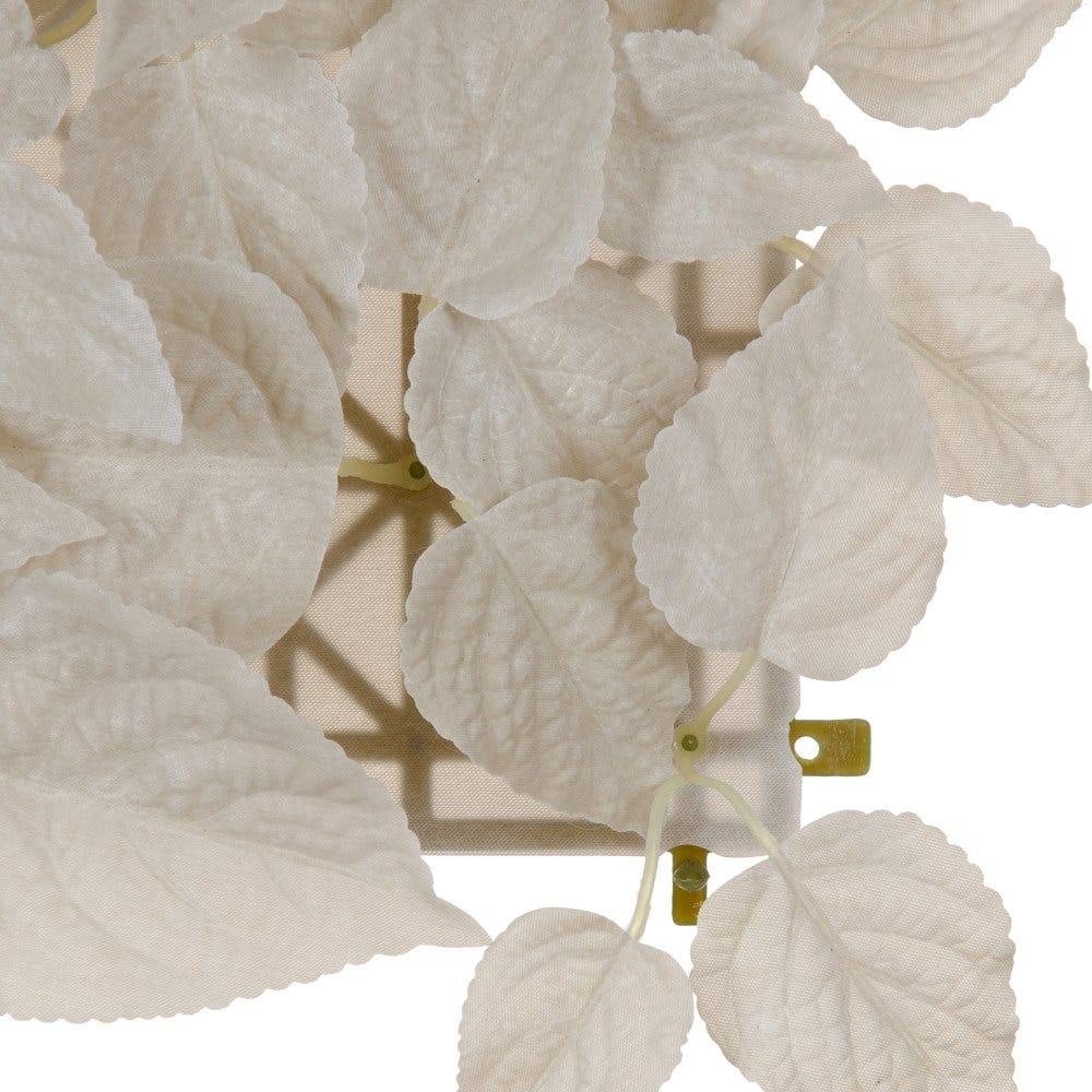 lolahome Set de 12 paneles artificiales jardín vertical de hojas acorazonadas blancas de