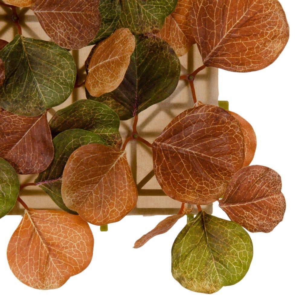 lolahome Set de 12 paneles artificiales jardín vertical de hojas oncordadas marrones de