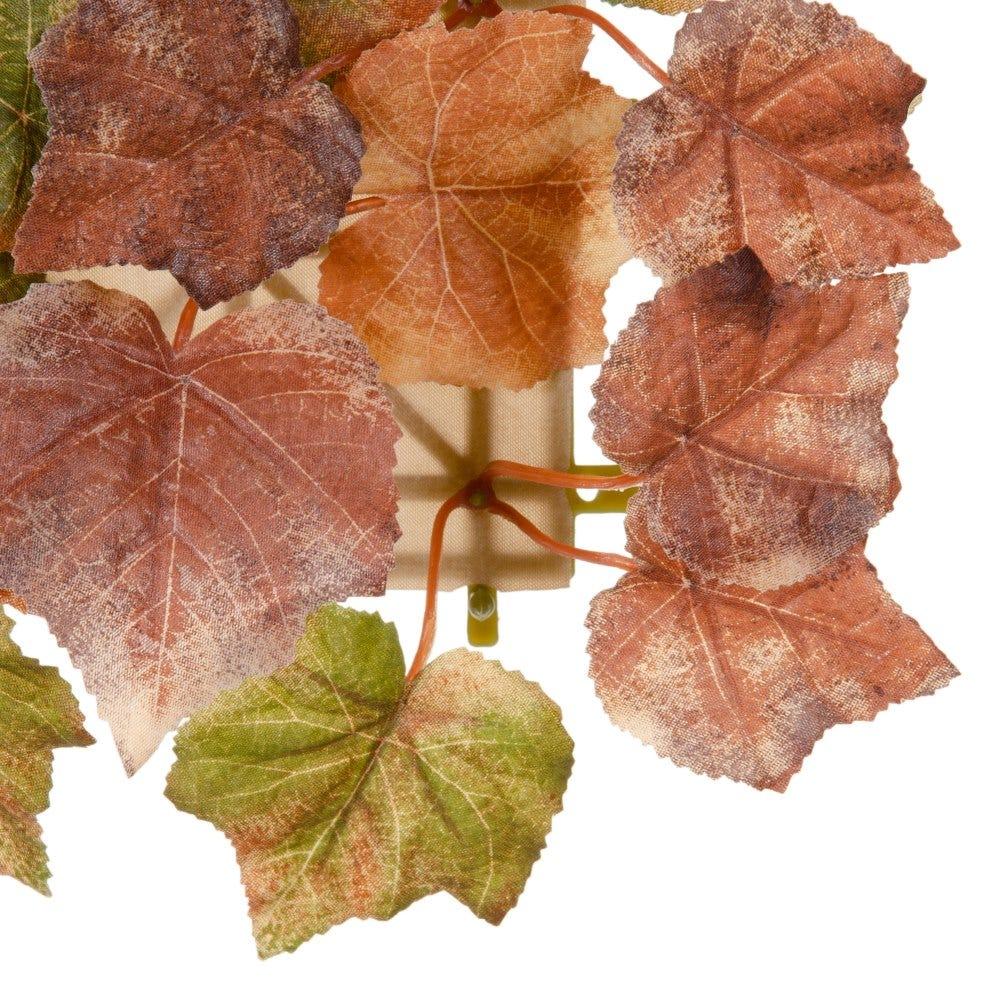 lolahome Set de 12 paneles para jardín vertical de hojas dentadas marrones de 30x30 cm