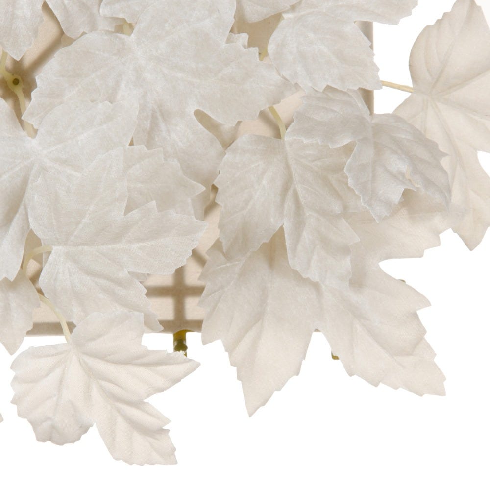 lolahome Set de 12 paneles para jardín vertical de hojas palmeadas blancas de 30x30 cm