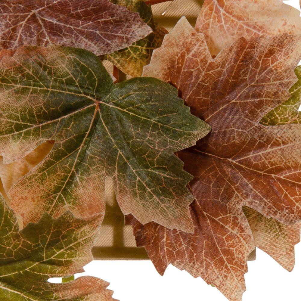 lolahome Set de 12 paneles para jardín vertical de hojas palmeadas marrones de 30x30 cm