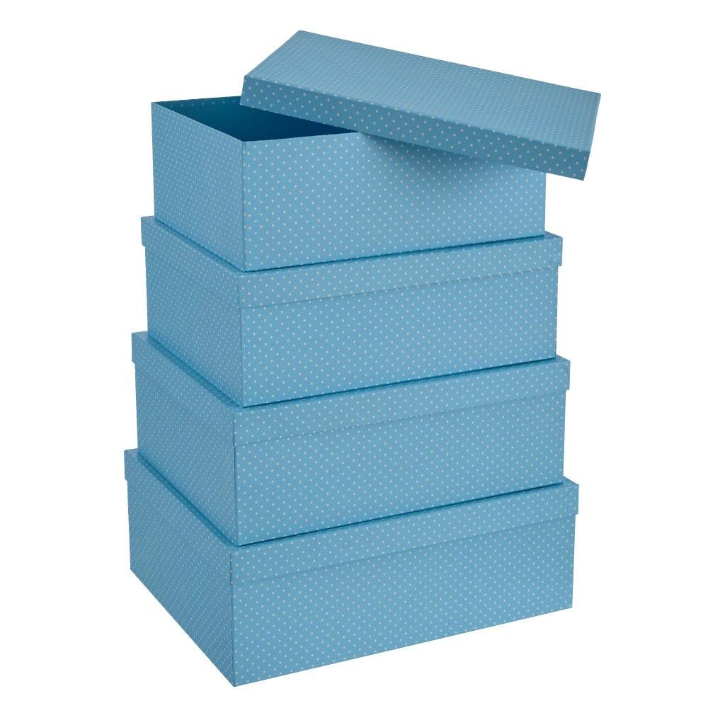 lolahome Set de 15 cajas organizadoras de cartón azules