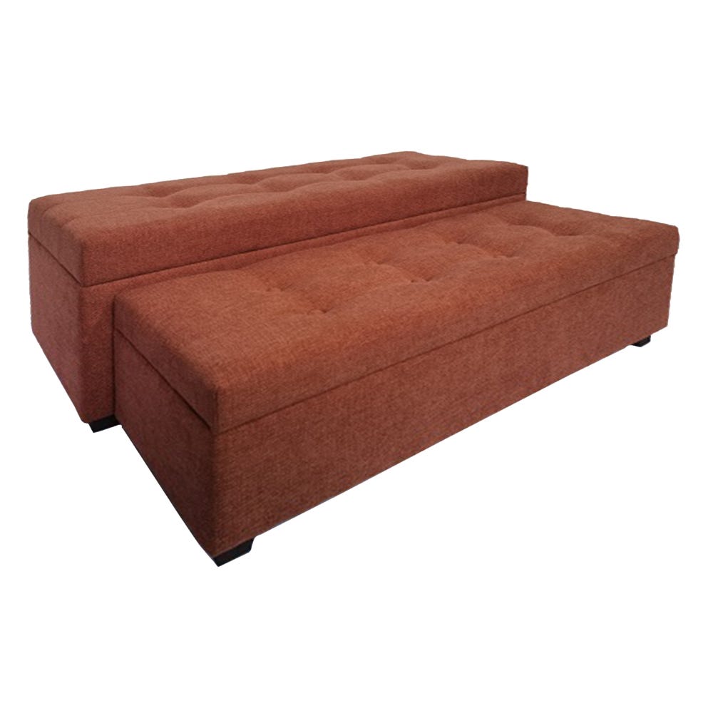 Lolahome Set De 2 Banquetas Baúl Tapizadas Con Capitoné