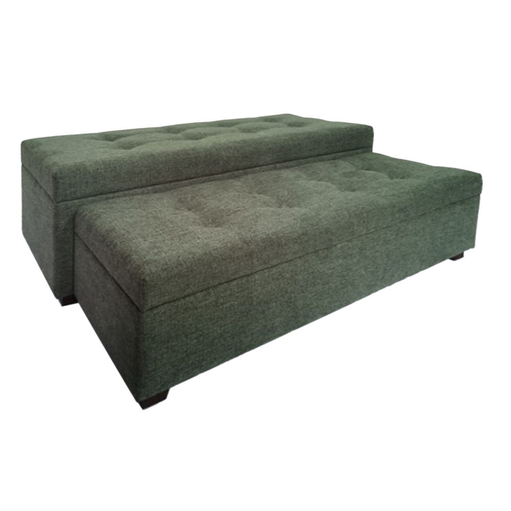 Lolahome Set De 2 Banquetas Baúl Tapizadas Con Capitoné