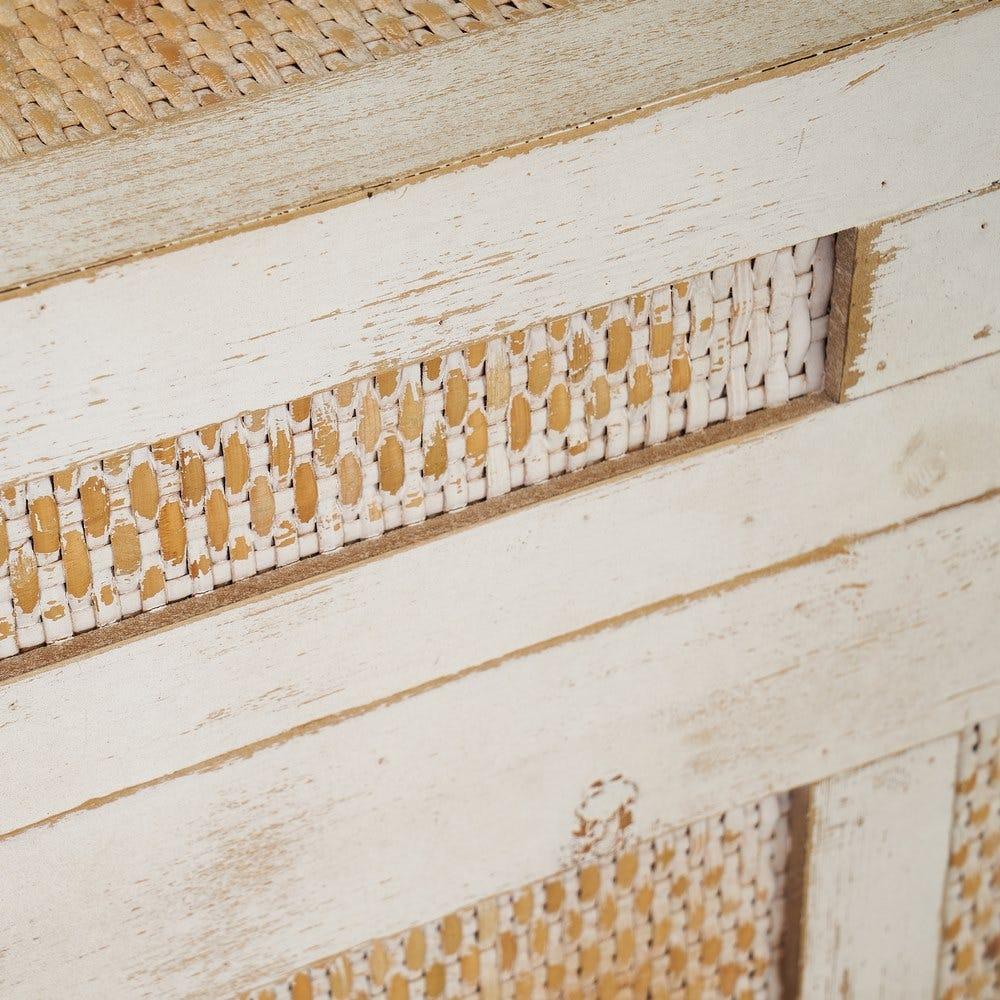 Lolahome Set De 2 Baúles De Viaje De Madera De Abeto Blancos Y Natural