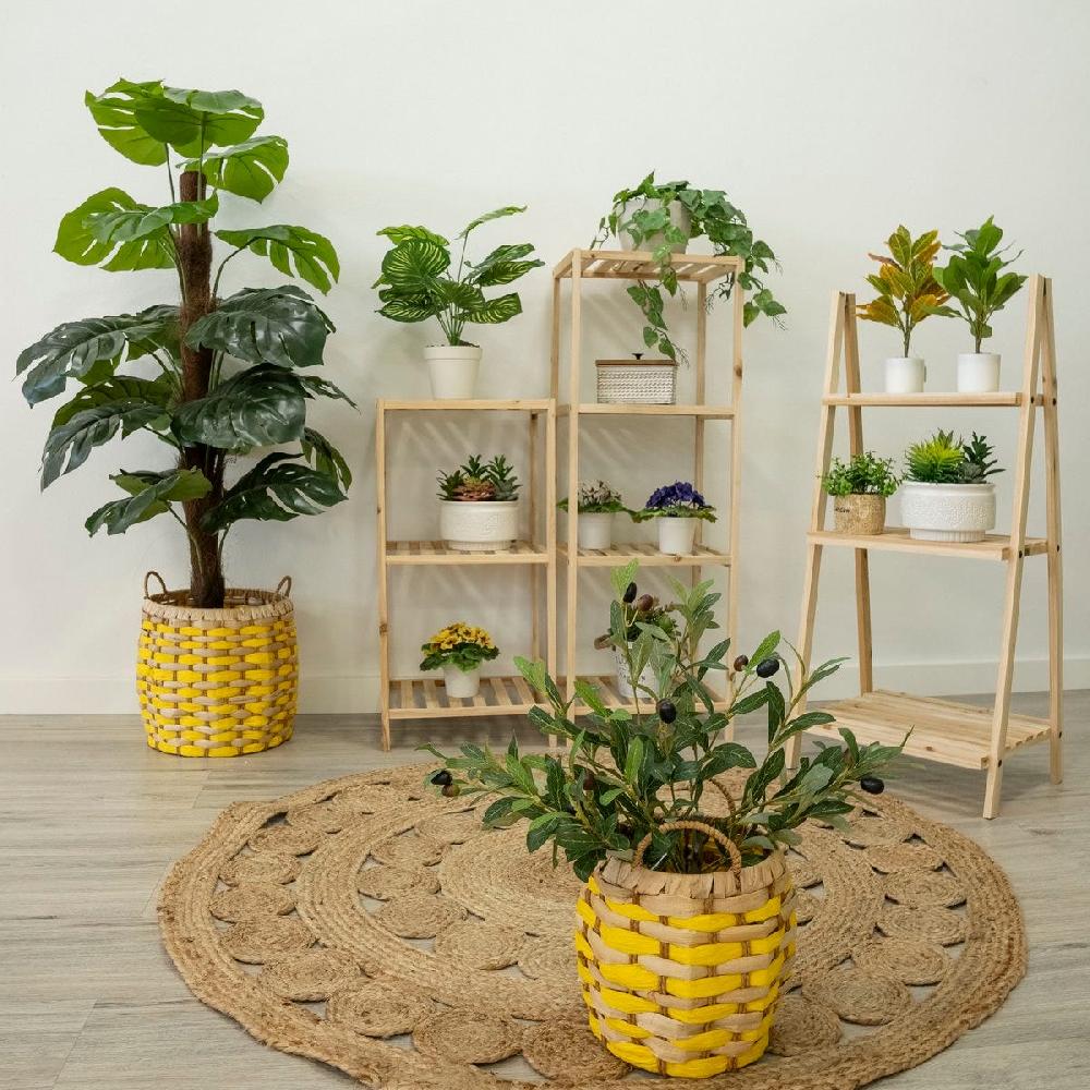 Lolahome Set De 2 Cestas De Fibras Naturales Beige Y Natural Trenzadas Con Asas