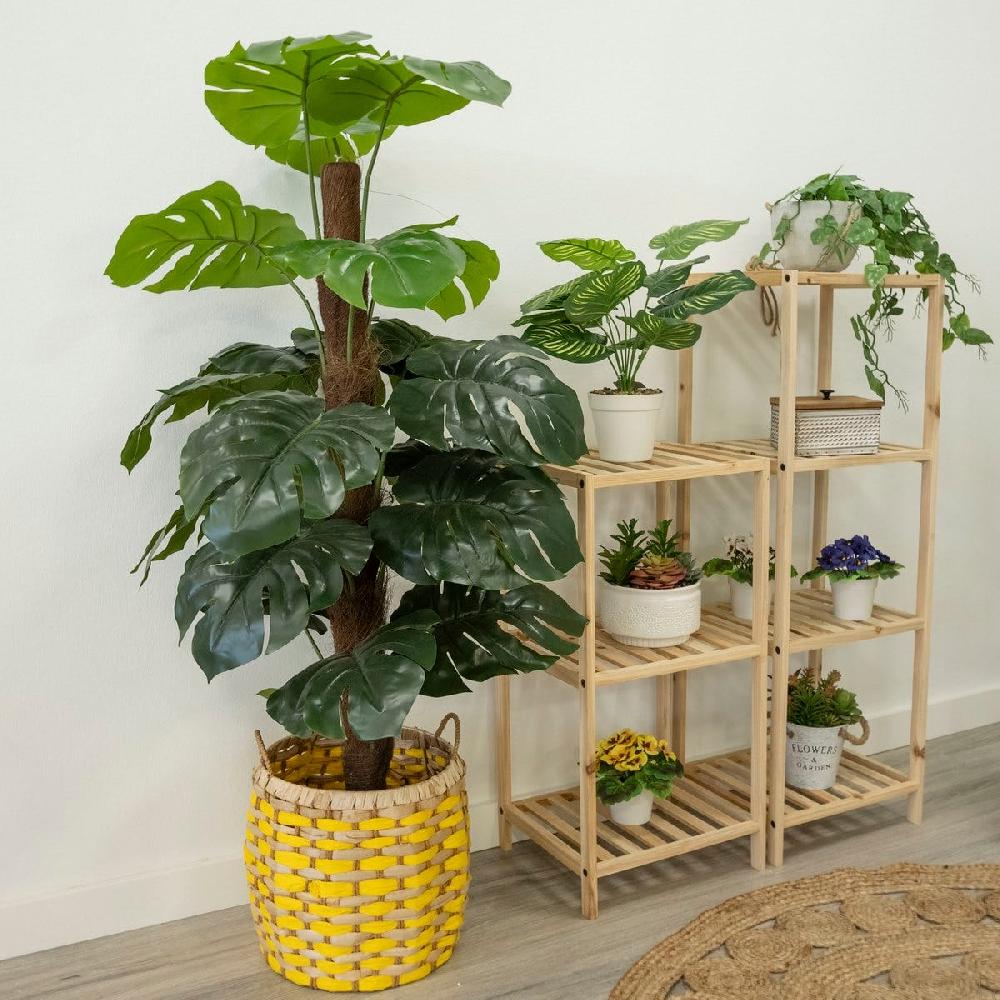 Lolahome Set De 2 Cestas De Fibras Naturales Beige Y Natural Trenzadas Con Asas