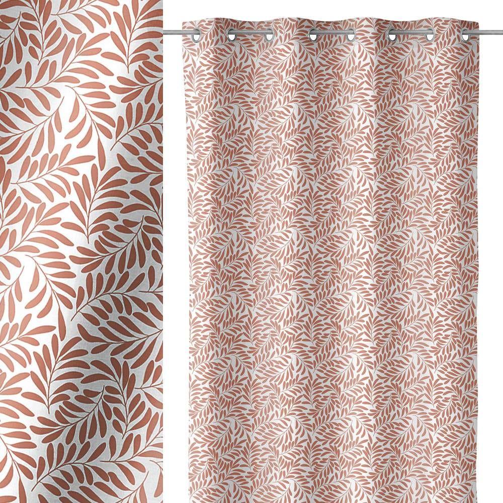 Lolahome Set De 2 Cortinas Confeccionadas De Ramas Teja De Algodón Orgánico De 140x260 Cm