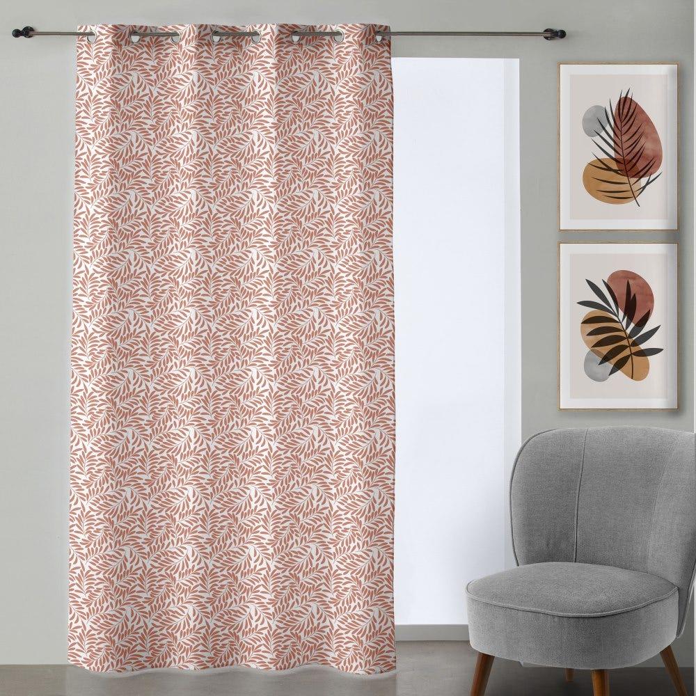 lolahome Set de 2 cortinas confeccionadas de ramas teja de algodón orgánico de 140x260 cm